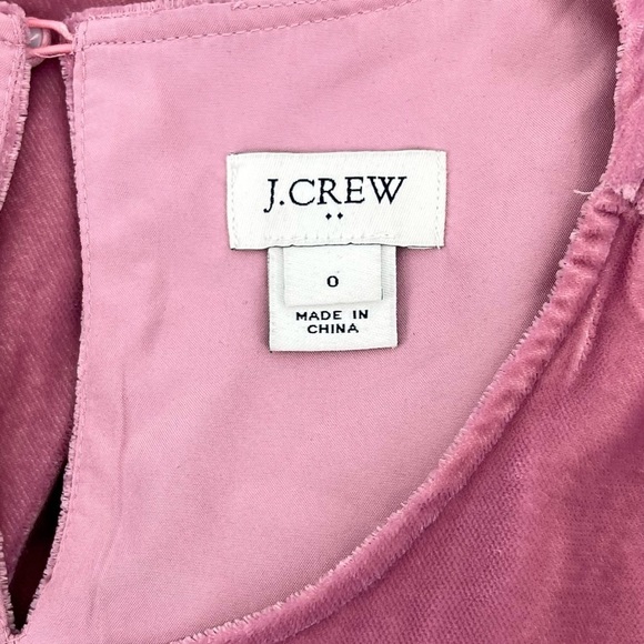 J. Crew Factory Pink Velvet Tulip-Hem Long Sleeve Dress - Picture 7 of 9